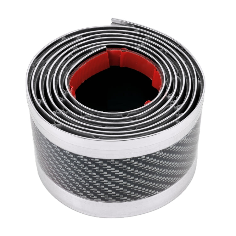 Universal Electroplate Carbon Fibre Car Door Threshold Decoration Strip Decorative Sticker, Size : 5CM x 2M, 5CM x 2M (Gold), 5CM x 2M (Red), 5CM x 2M (Silver)