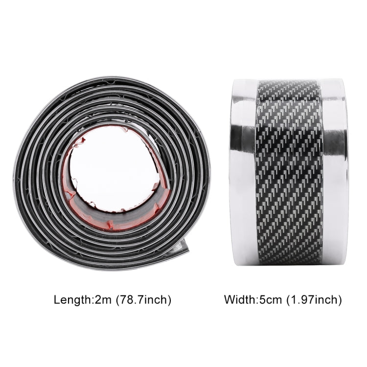Universal Electroplate Carbon Fibre Car Door Threshold Decoration Strip Decorative Sticker, Size : 5CM x 2M, 5CM x 2M (Gold), 5CM x 2M (Red), 5CM x 2M (Silver)
