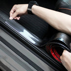 Universal Electroplate Carbon Fibre Car Door Threshold Decoration Strip Decorative Sticker, Size : 5CM x 2M, 5CM x 2M (Gold), 5CM x 2M (Red), 5CM x 2M (Silver)