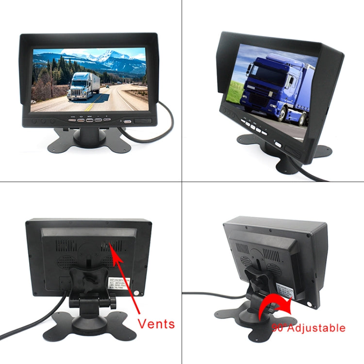 PZ612-2AHD IP67 120 Degree Car AHD 1080P 2 Megapixels 7 inch Front and Rear Double Recording 2 Way Rearview Mirror Monitor, Night Vision Full Color, with Video Function, PZ612-2AHD