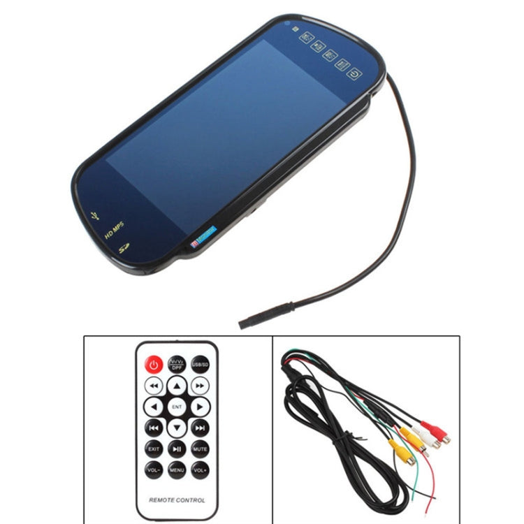 PZ-710 7.0 inch TFT LCD Car Rearview Mirror Monitor with Remote Control, Support Bluetooth / MP5 Player, PZ-710