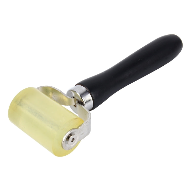 Car Auto Body Surface Window Wrapping Film Yellow Rubber Roller Scraper Sticker Tool with Black Wrapping Rubber Handle(Big Size), Big Size