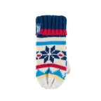 Kids Boys Winter Knitted Thermal Fleece Lined Cuffed Beanie Hat & Mittens Set