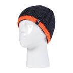 Boys Kids Cable Knit Warm Fleece Lined Thermal Winter Hat & Gloves Set