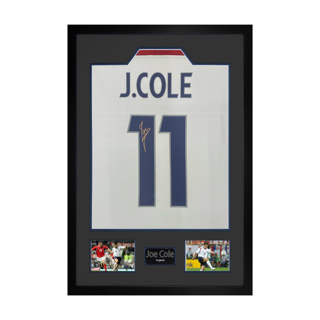 Joe Cole Signed England Shirt Premium Frame
