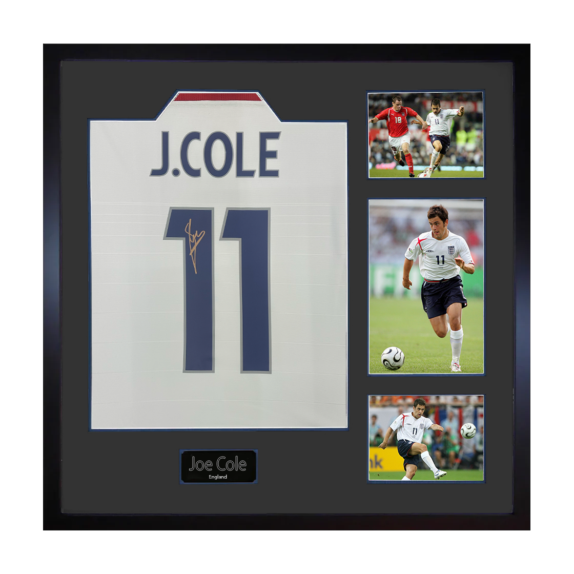 Joe Cole Signed England Shirt Elite Frame