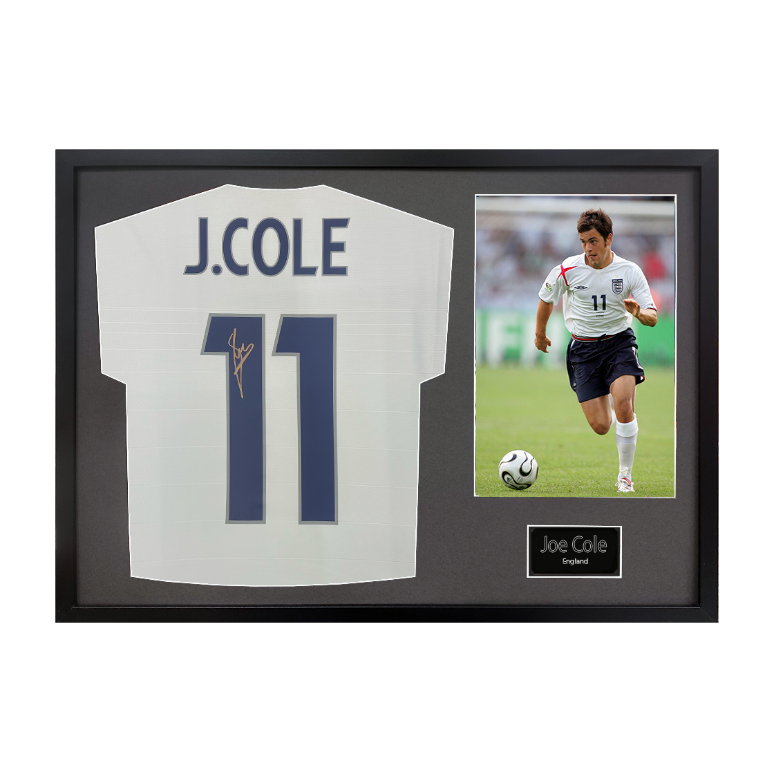 Joe Cole Signed England Shirt Classic Frame