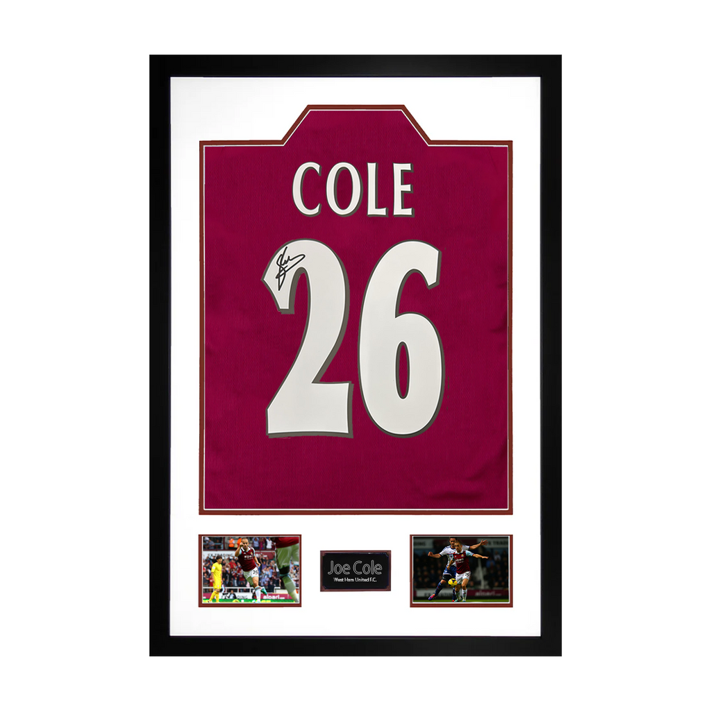 Joe Cole Signed West Ham Shirt Premium Frame