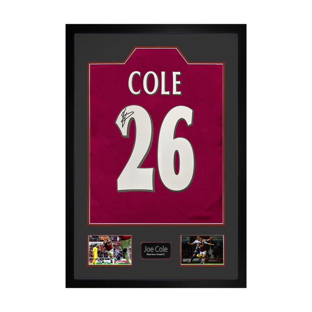 Joe Cole Signed West Ham Shirt Premium Frame
