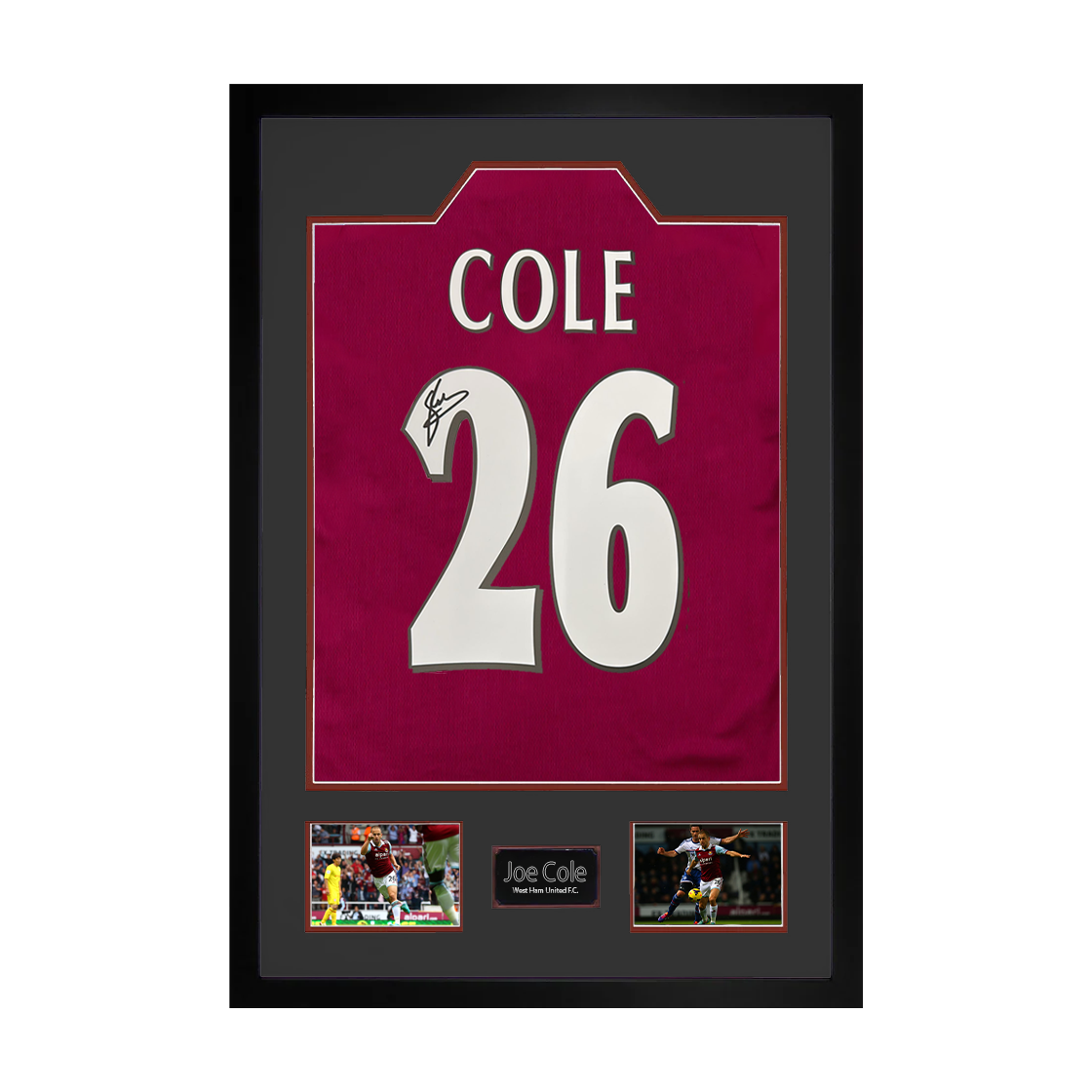Joe Cole Signed West Ham Shirt Premium Frame