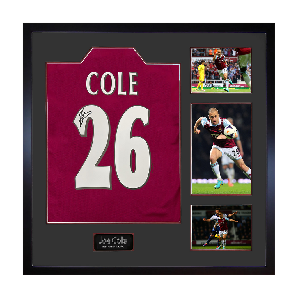 Joe Cole Signed West Ham Shirt Elite Frame