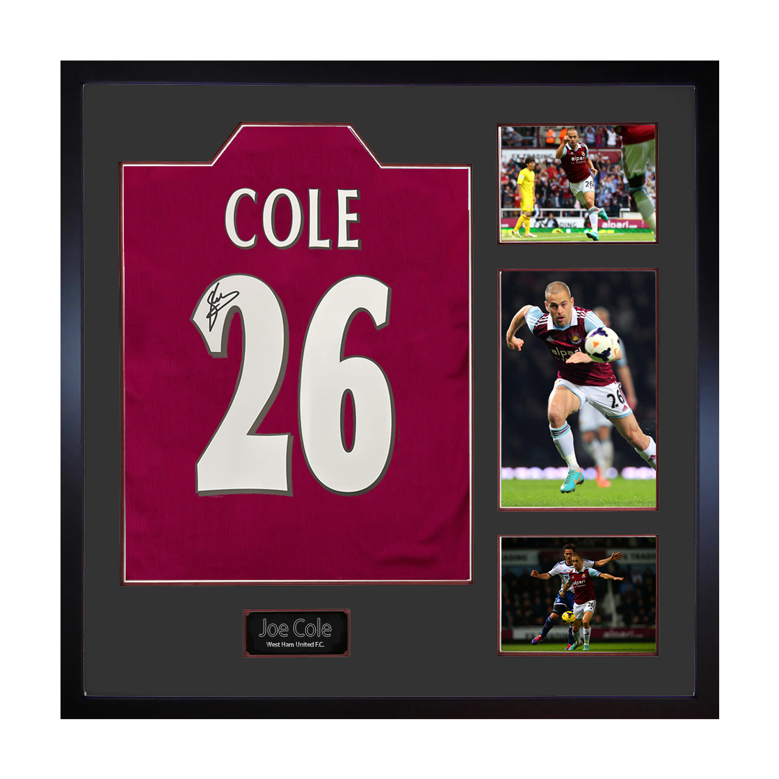Joe Cole Signed West Ham Shirt Elite Frame
