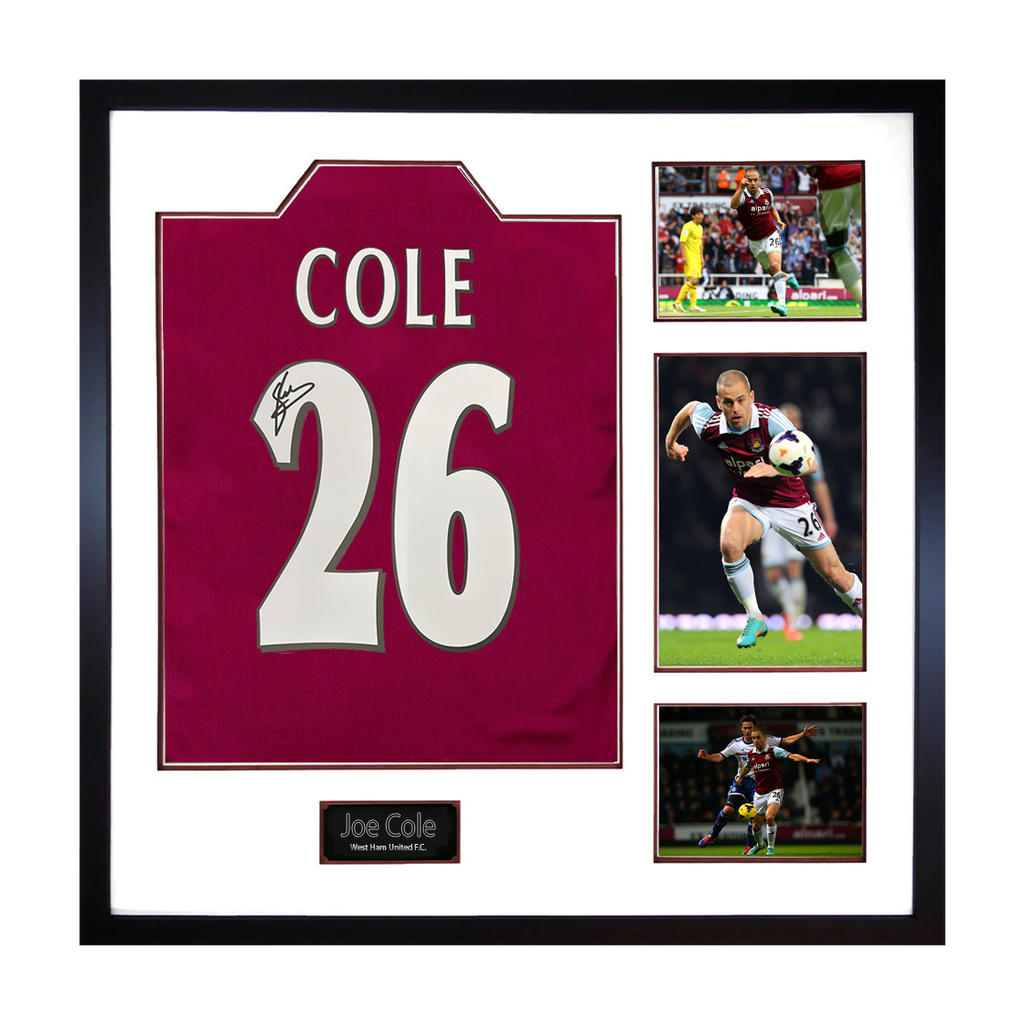 Joe Cole Signed West Ham Shirt Elite Frame