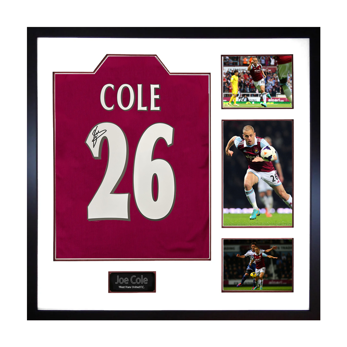 Joe Cole Signed West Ham Shirt Elite Frame