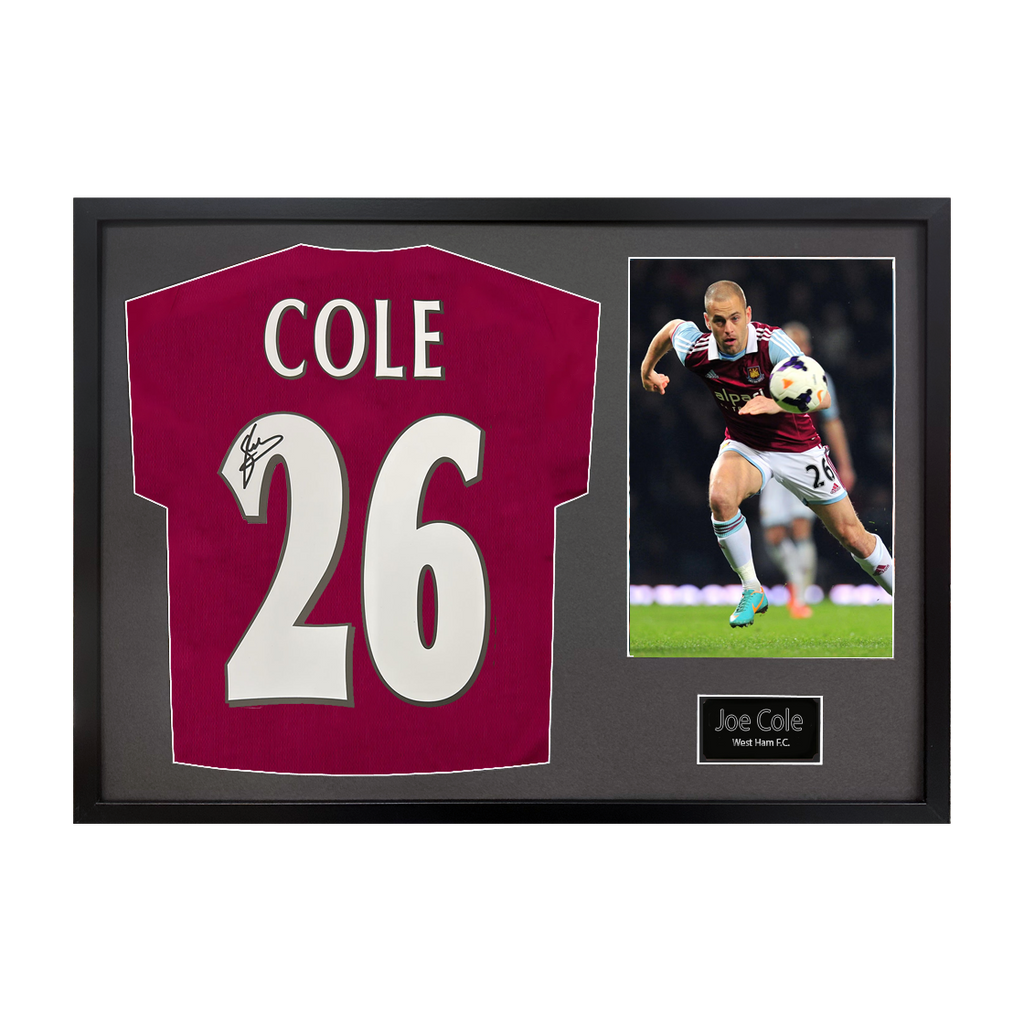 Joe Cole Signed West Ham Shirt Classic Frame