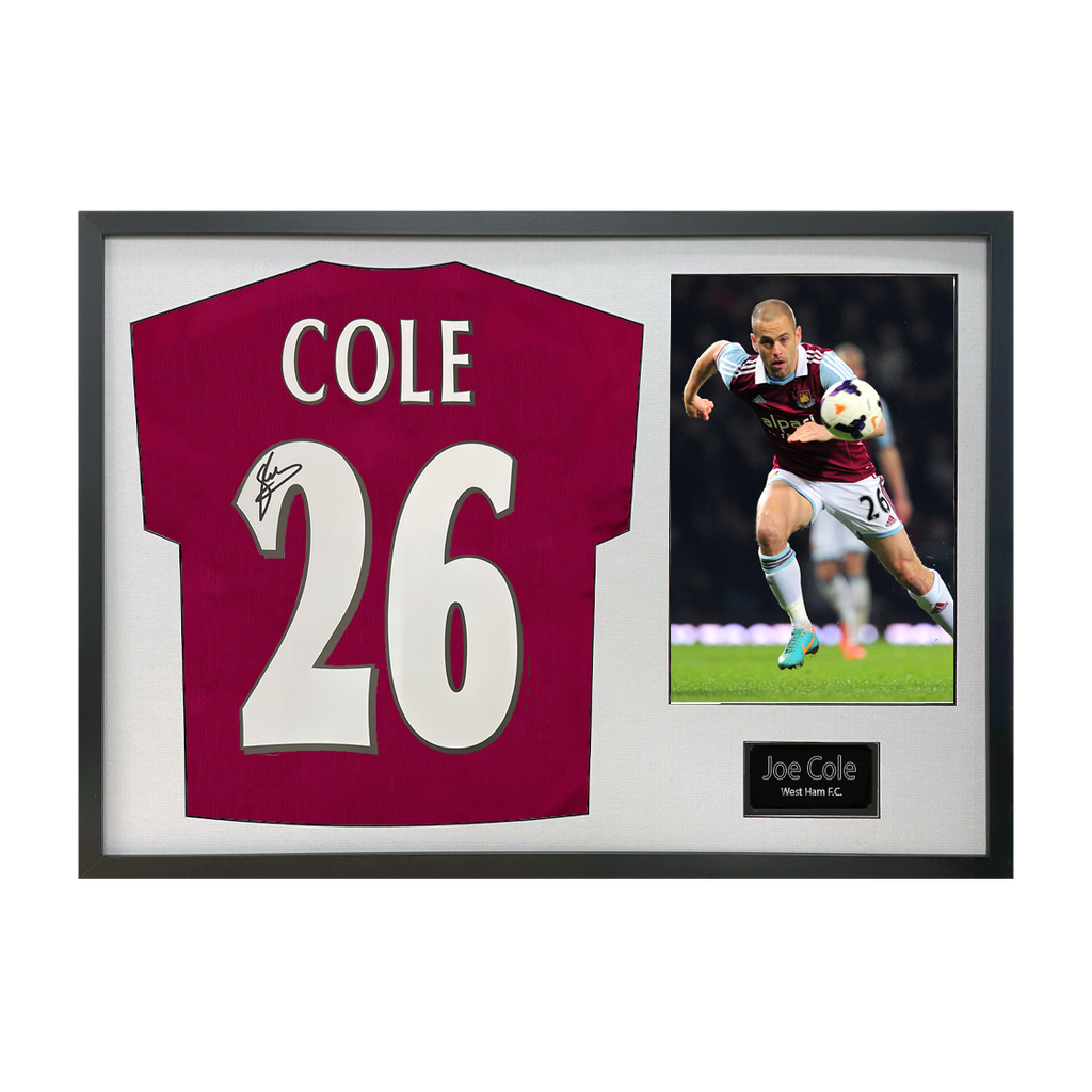 Joe Cole Signed West Ham Shirt Classic Frame