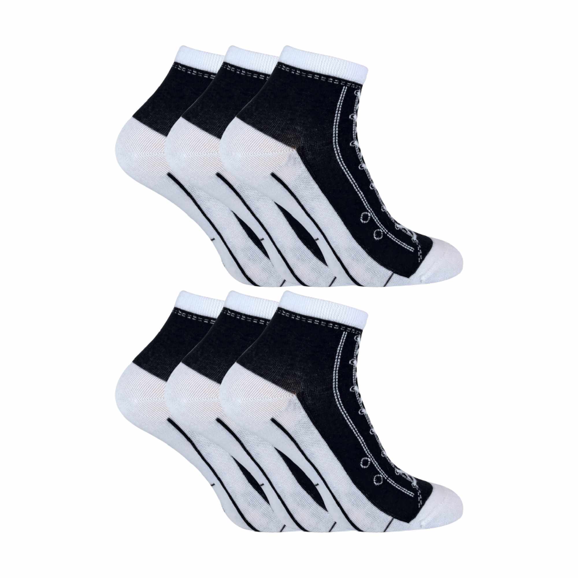 6 Pair Unisex Novelty Funny Lace Up Socks That Look Like Shoes