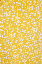Corina Flower Dot Print Midi Tea Dress - Mustard