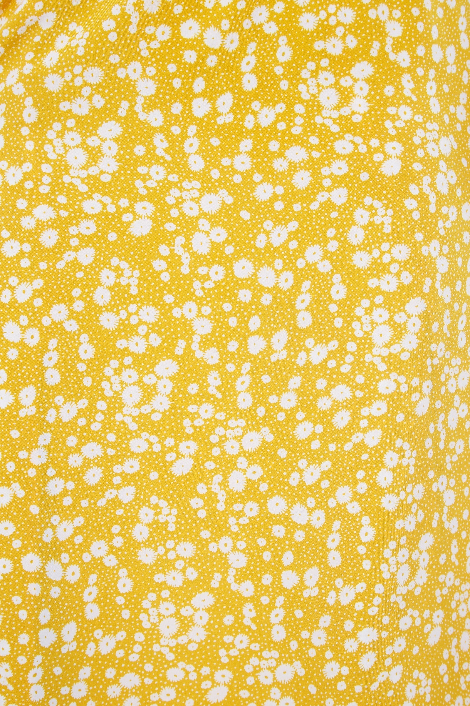 Corina Flower Dot Print Midi Tea Dress - Mustard
