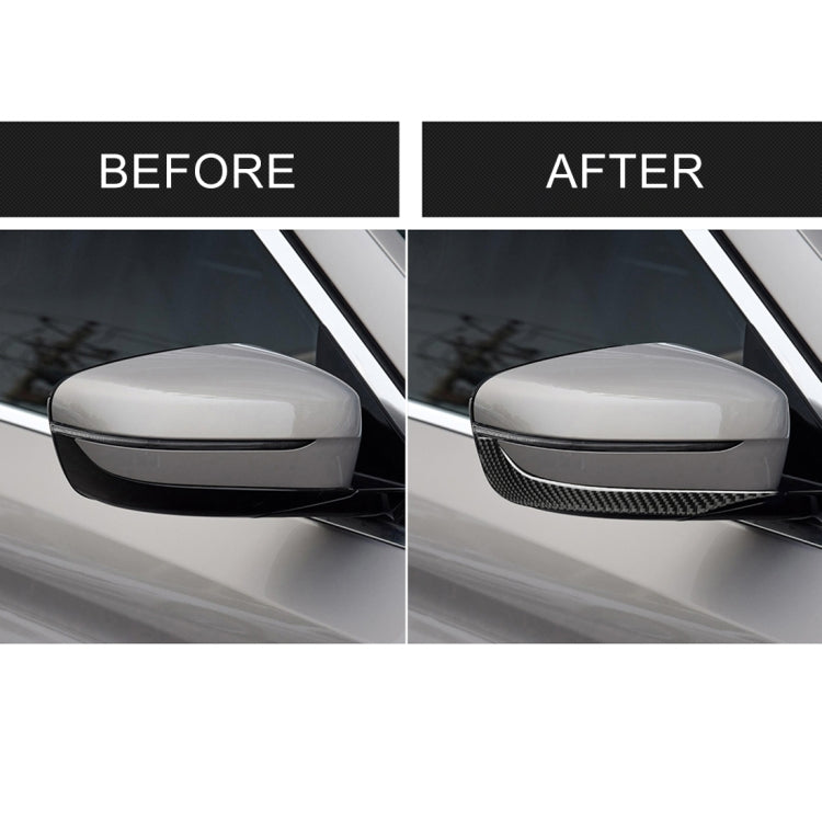 2 PCS Car Carbon Fiber Rearview Mirror Bumper Strip Decorative Sticker for BMW G30 (2018-2019) / G11 (2016-2019), Right Drive without Lens, Rearview Mirror Right Drive without Lens