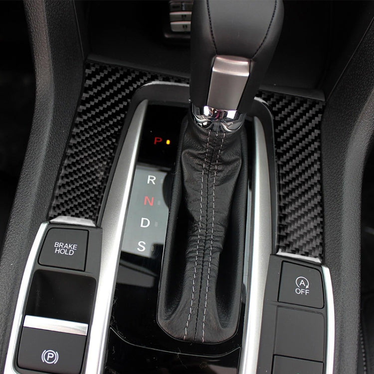 Car Carbon Fiber Gear Position Panel Decorative Sticker for Honda Tenth Generation Civic 2016-2019