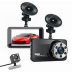 T638+ Car DVR USB Hidden Dual-lens Driving Recorder HD Reversing Video Monitor, T638+