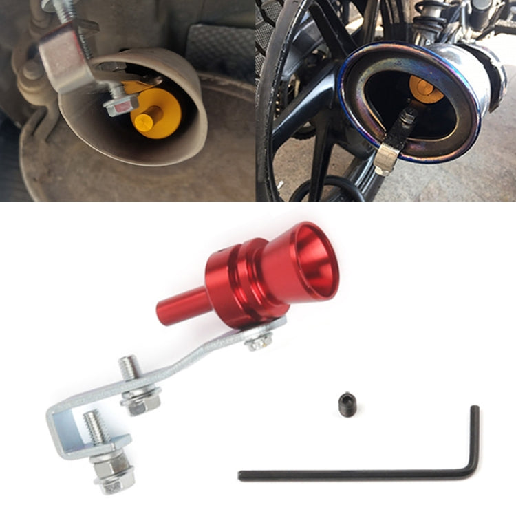Universal Aluminum Turbo Sound Exhaust Muffler Pipe Whistle Car / Motorcycle Simulator Whistler, Size: M, Outside Diameter: 23mm, Size: M (Black), Size: M (Gold), Size: M (Blue), Size: M (Red), Size: M (Silver)