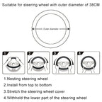Universal Car Genuine Leather Pinhole Steering Wheel Cover, Diameter: 38cm