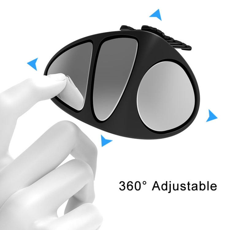 3R-151 3 in 1 Car Rearview Auxiliary Blind Spot Mirror Rear View 146 Front Wheel Mirror for Left Side, 3 in 1 Black Left