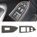 Car Carbon Fiber Window Glass Lifting Panel Decorative Sticker for Subaru BRZ / Toyota 86 2013-2017, Left Drive, Lifting Panel, Left Drive
