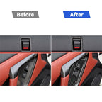 6 PCS Car Carbon Fiber Window Lift Button Door Lock Decorative Sticker for Nissan GTR R35 2008-2016, RightDrive