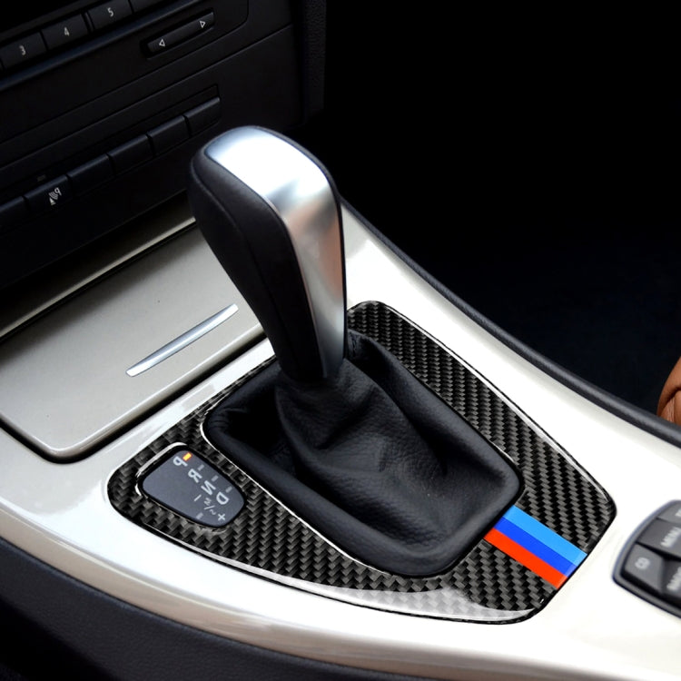Drei Farben Carbonfaser Auto Linkslenker Gangschaltungsplatte Dekorative Aufkleber für BMW E90 / E92 2005-2012, Geeignet für Linkslenker, Linke Gangschaltungsplatte (Drei Farben)