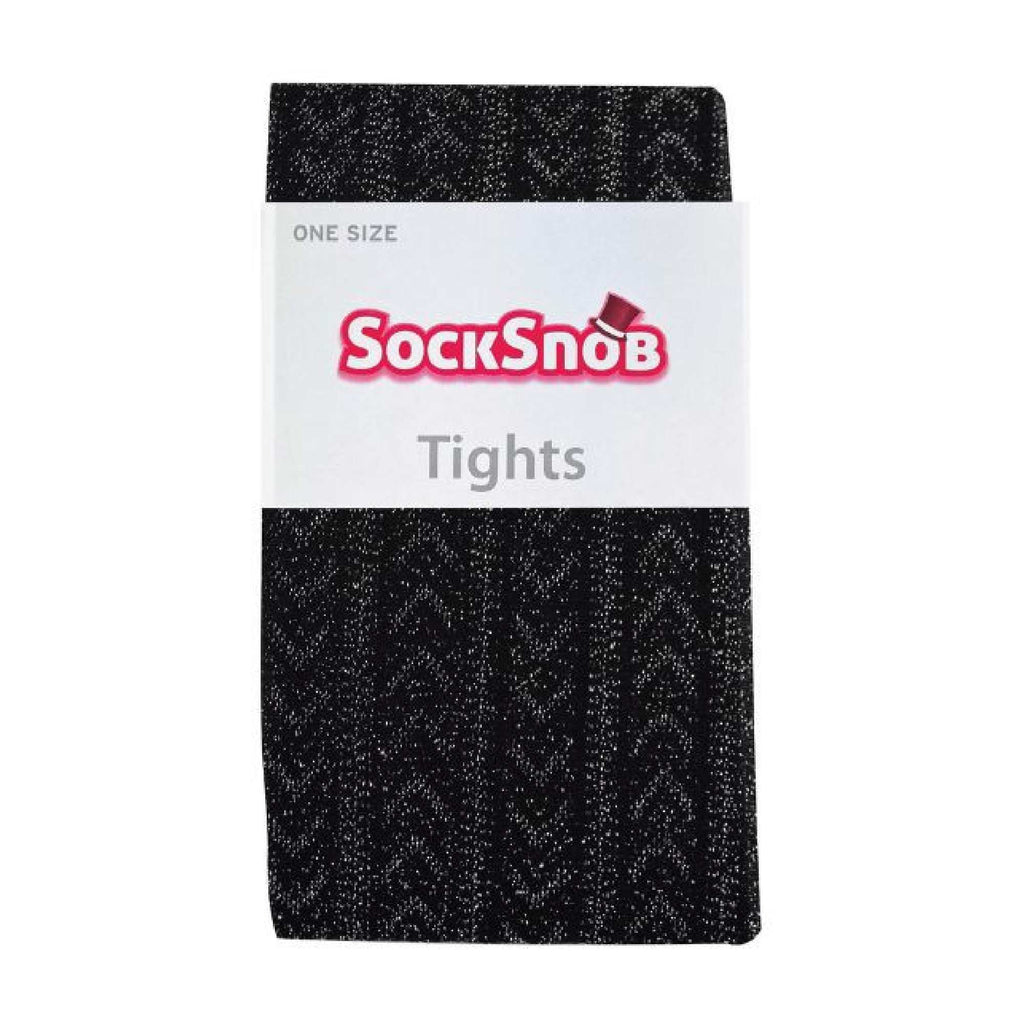 1 Pack Ladies Shiny Tights with Chevron Pattern