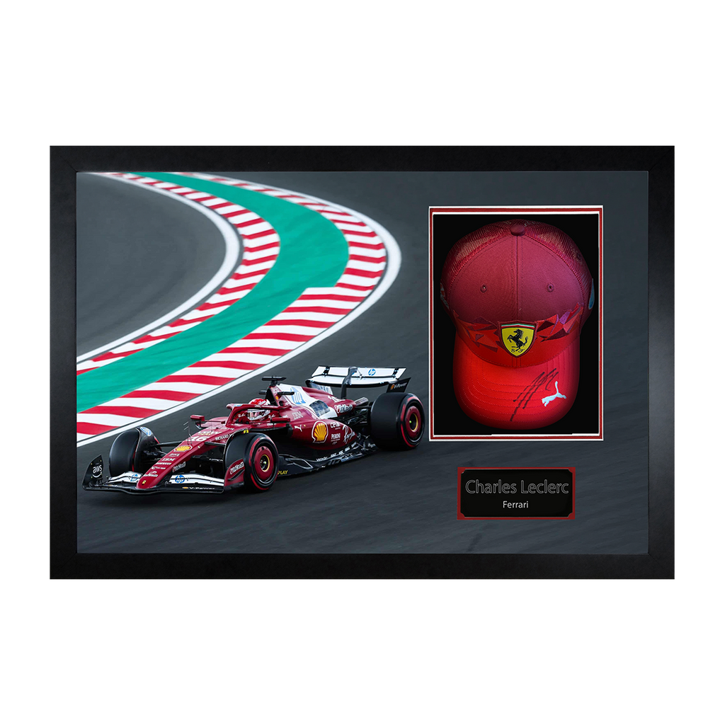 Charles Leclerc Signed Ferrari F1 Cap Iconic Frame (ACG Cert)