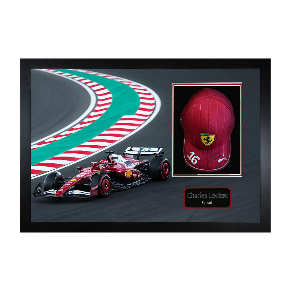 Charles Leclerc Signed Ferrari F1 Cap Iconic Frame (ACG Cert)