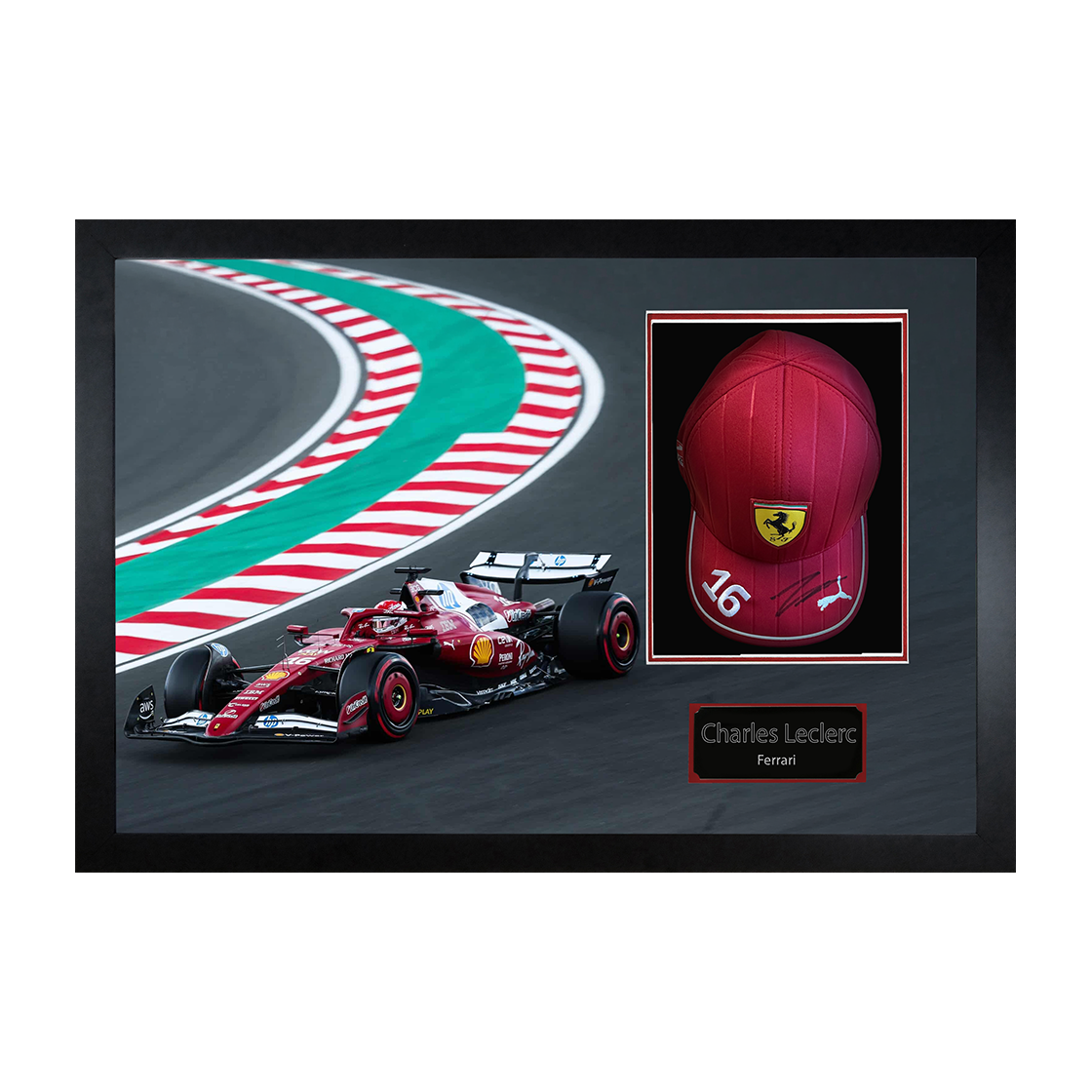 Charles Leclerc Signed Ferrari F1 Cap Iconic Frame (ACG Cert)