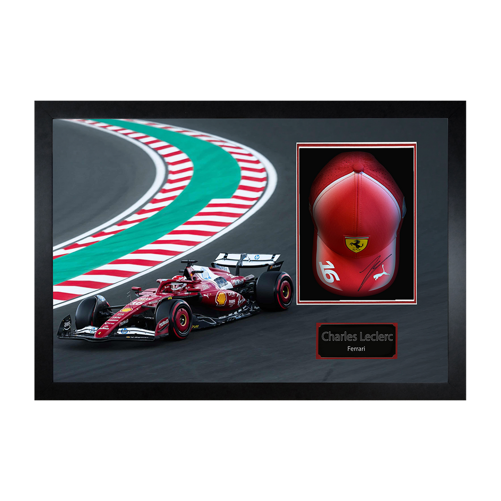 Charles Leclerc Signed Ferrari F1 Cap Iconic Frame (ACG Cert)
