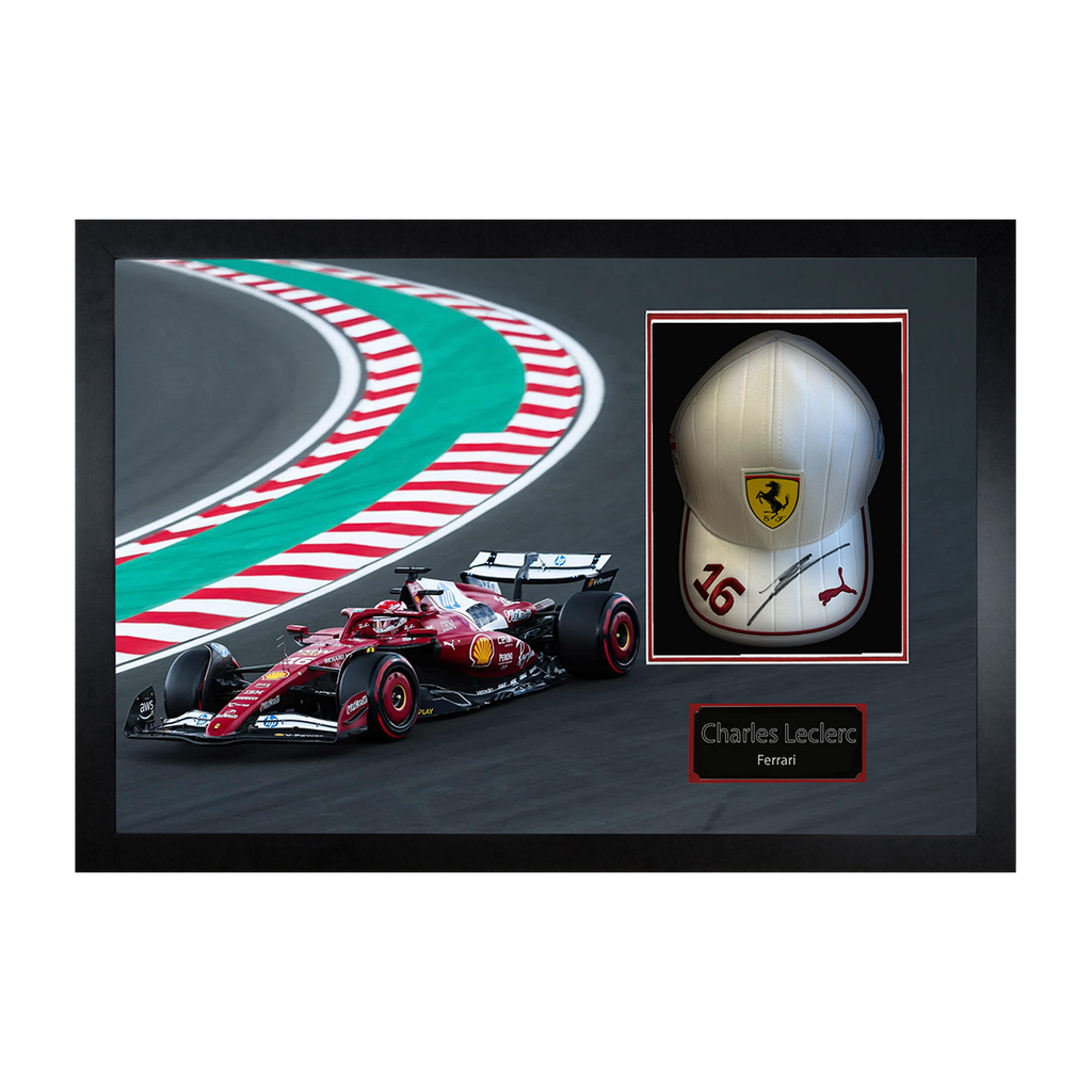 Charles Leclerc Signed Ferrari F1 Cap Iconic Frame (ACG Cert)