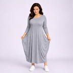 Long Sleeve Calf Length Dress