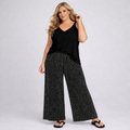 Polka Dot Elastic Waist Palazzo Trousers