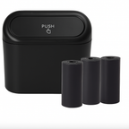 Car Trash Can with Lid – Mini Leak-Proof Car Bin with 60/300 Garbage Bags | Small Portable Auto Accessories for Interior Cleaning