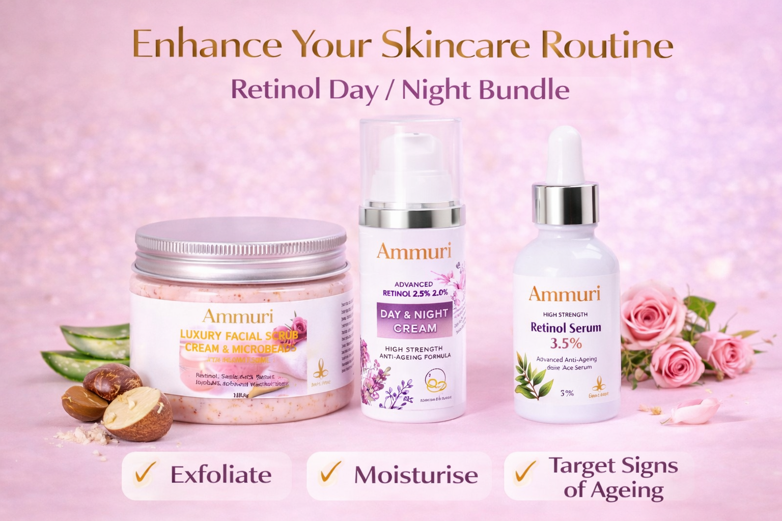 Ammuri Skincare Retinol Facial Scrub - Exfoliating Cream
