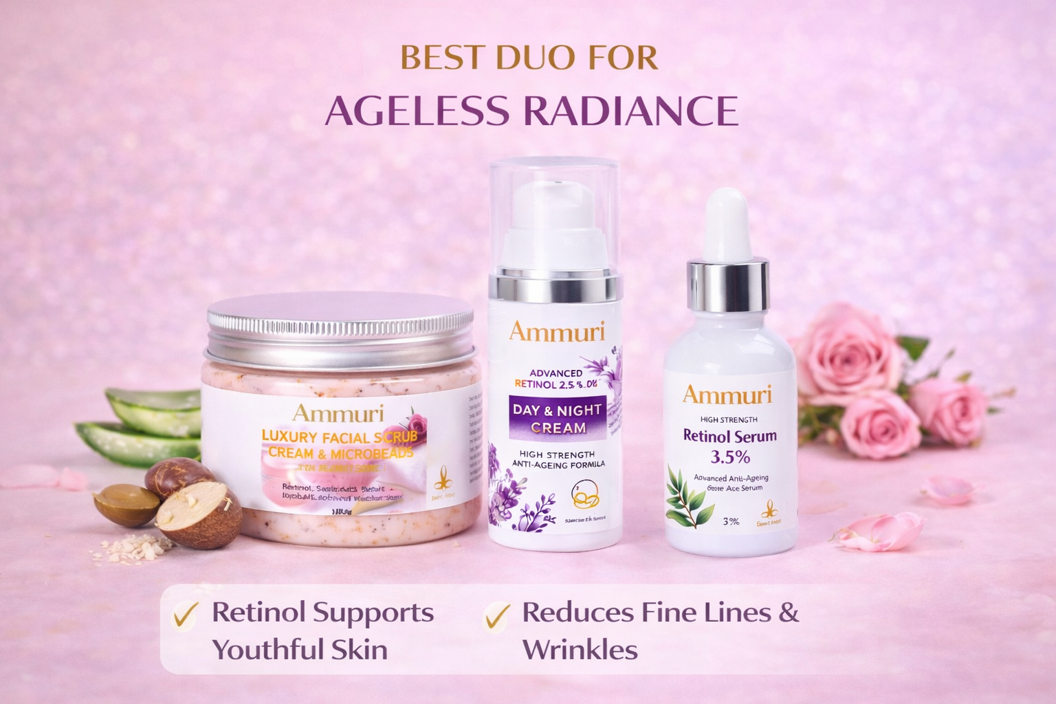 Ammuri Skincare Retinol Facial Scrub - Exfoliating Cream
