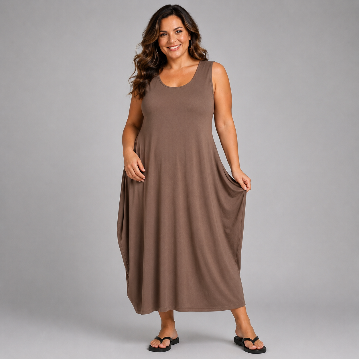 Sleeveless T-Shirt Midi Dress