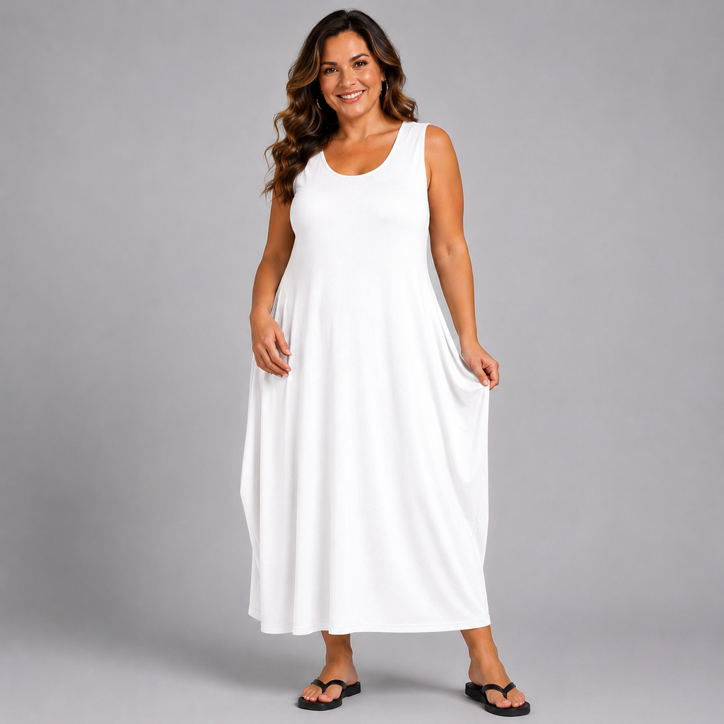 Sleeveless T-Shirt Midi Dress