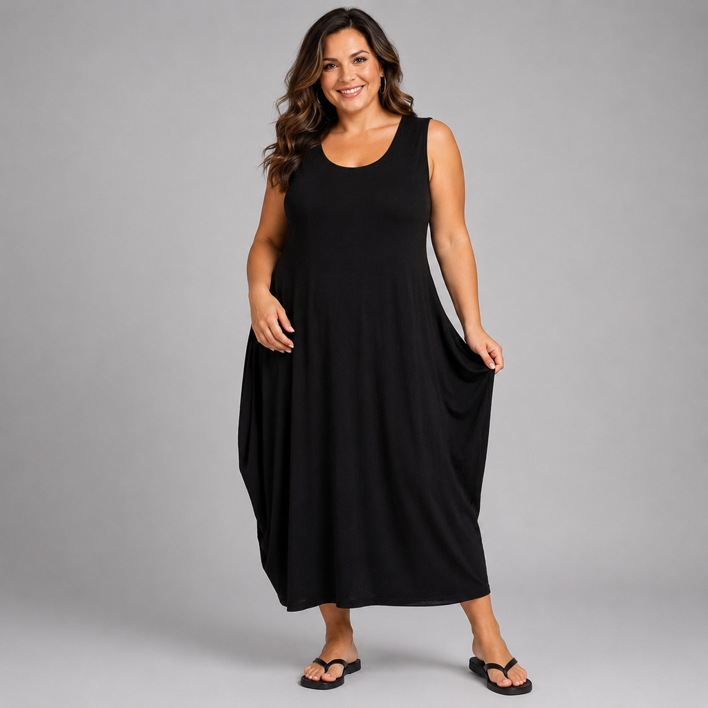 Sleeveless T-Shirt Midi Dress