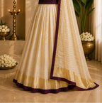 Kerala Half Saree Set – Deep Plum