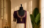 Kerala Half Saree Set – Deep Plum