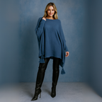 Slash Neck Oversized Jumper with Tassel Detail