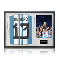Cristian Romero Signed Argentina Shirt Classic Frame.